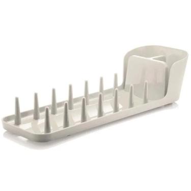 Imagem de Escorredor De Louça Pequeno 14 Pinos Para Copo Pratos Tampas Com Porta