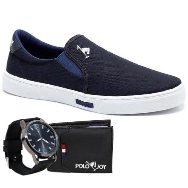Imagem de Kit Sapatênis Iate com Relógio e Carteira Casual Confort - Polo Joy, P