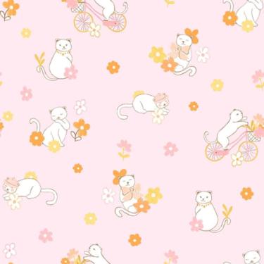 Imagem de Papel de Parede Bosque da Imaginação Infantil Rosa 80928