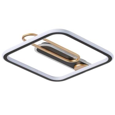 Imagem de Plafon Led Lisboa Preto E Dourado Quadrado 53Cm 3000K E 6000K - 65W 4000K - 130W - Pz-1101/530F