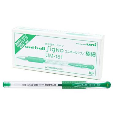 Imagem de Caneta Gel UM-151 SIGNO DX 0,38, Verde, Uni-ball, Caixa c/10 unidades
