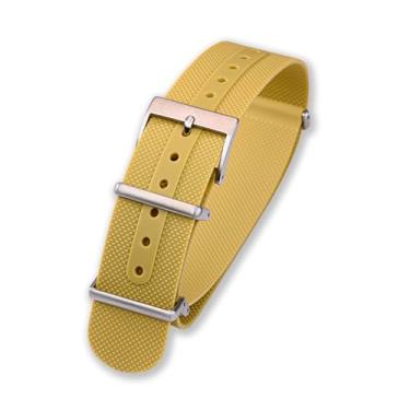 Imagem de Crafter Blue ZX01 Pulseira de borracha de uma peça única de liberação rápida com fivela para todos os relógios de 20 mm/22 mm de largura, Amarelo deserto, 20mm