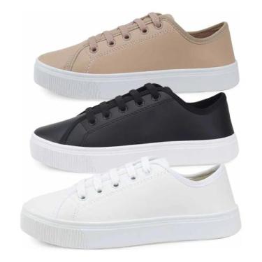 Imagem de Kit 3 Tênis Casuais Conforto E Estilo Para O Dia A Dia - La faire, Kit