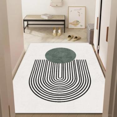 Imagem de tapete para a porta de entrada é um tapete doméstico com um toque luxuoso e aconchegante para o hall de entrada (50 x 80 cm, 1,6 x 2,6 pés/CQR472)