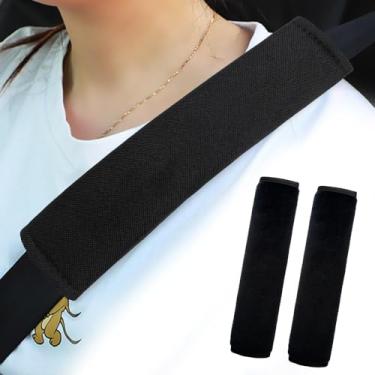 Imagem de Pacote com 2 capas universais macias e confortáveis para cinto de segurança de carro, capa de almofada para cinto de segurança automotiva para adultos, preta