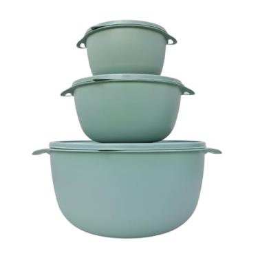 Imagem de Potes Hermeticos,Para Mantimentoskit 10 Potes Bowl + Jarra 1.800(3 Potes Verde Olivia)