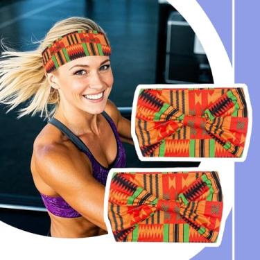 Imagem de Bandanas elásticas macias, faixas de cabelo largas antiderrapantes, envoltórios de cabeça para ioga, corrida, esportes para mulheres
