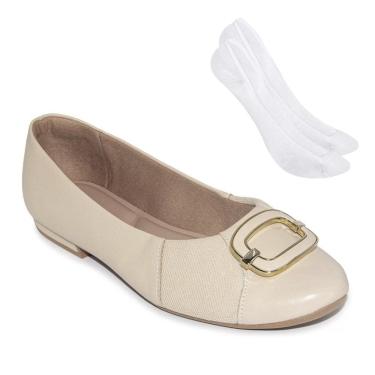 Imagem de Kit Sapatilha Usaflex Joanete Feminina + Par De Meia