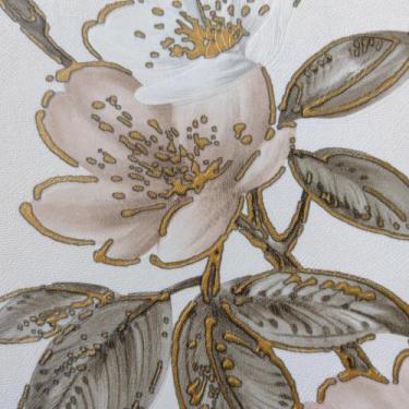 Imagem de Papel de Parede Floral Bege Marrom e Dourado Vinílico Homehaus Luxo