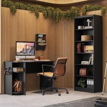 Imagem de Escrivaninha Mesa Escritório/Gamer e Estante para Livros 5 Prateleiras