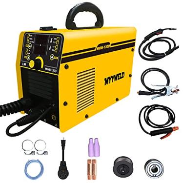 Imagem de Máquina de solda Mig, MYYWELD Mig Soldador MIG/MMA/TIG 3 em 1 Fio de núcleo de fluxo digital 130D Dual Voltage 110/220V, Gás/Gasless Stick-Solid Wire Automatic Feed IGBT Inverter Welder
