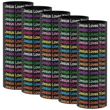 Imagem de Meajjew 100 pulseiras Jesus Loves You para mulheres e homens, pulseiras de silicone religioso cristão Jesus, Silicone, Sem Pedra Preciosa