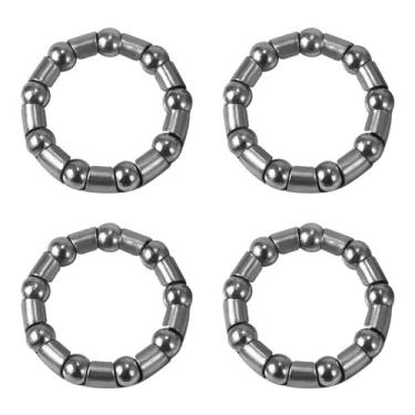 Imagem de bociloy 4 peças de retentor de rolamento de esferas de bicicleta de 5/40.6 cm x 9 esferas, rolamentos de cubo de roda de bicicleta para substituição do eixo dianteiro traseiro, peças de reparo de