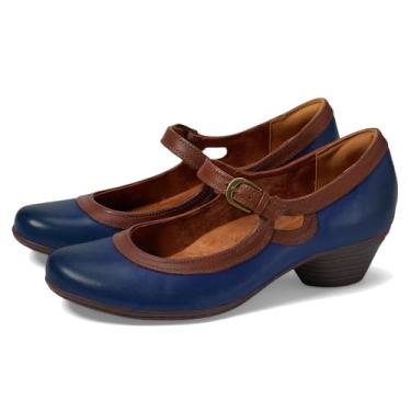 Imagem de SHODENSE Sapatos femininos retrô salto grosso Mary Jane bico redondo tira no tornozelo vestido sandálias salto bloco médio Mary Janes dois tons fivela fosca retrô conforto casamento casual feminino 4