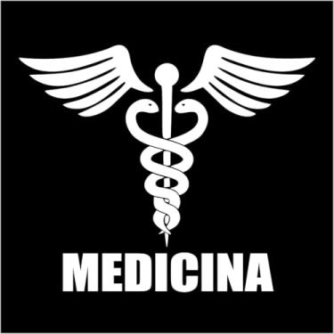 Imagem de ADESIVO DE RECORTE SÍMBOLO DA MEDICINA | Vinil Vazado Profissional - Para Carro, Porta, Consultório, Notebook e Placa | Alta Durabilidade e Resistência (BRANCO, 51X42,5 CM)