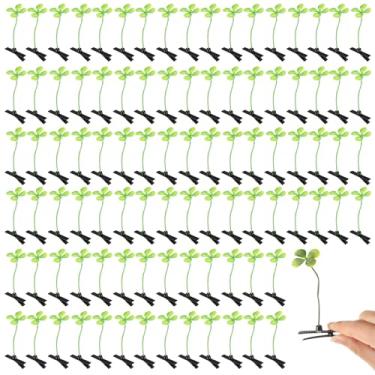 Imagem de Tigeen 100 peças grampo de cabelo de quatro folhas grampos de cabelo de plantas engraçados pequenos acessórios de cabelo presilhas acessório de cabeça para mulheres meninas festa