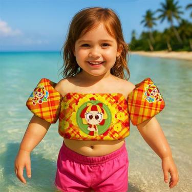 Imagem de Colete Salva Vidas Infantil Boia de Braço para Praia Piscina Tema Bone