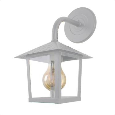 Imagem de Kit 2 Arandela Colonial Nina Quadrada Vidro Liso E27 Bivolt Branco