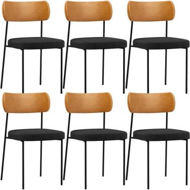 Imagem de Kit 06 Cadeiras Para Sala De Jantar Melina L02 Whisky Chumbo