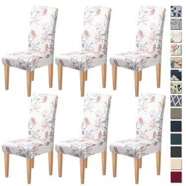 Imagem de Dioxide Capas de cadeira de alta elasticidade para cadeiras de jantar, conjunto de 6 capas de cadeira de jantar laváveis, capas de assento macias para cadeiras de cozinha, protetores de cadeira