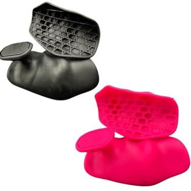 Imagem de Luva Academia, Luva de Academia Musculação Treino Protetor de Pegada Antiderrapante Halteres Barras, 20cm(KIT PRETO e ROSA)