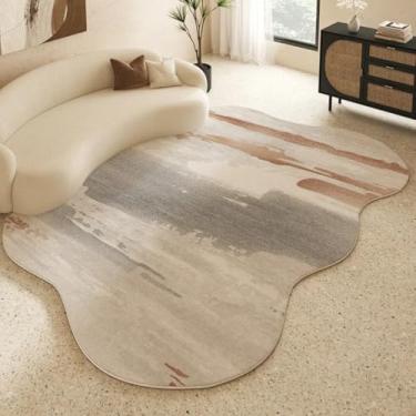 Imagem de Decoração de sala de estar, tapetes macios e macios, tapetes de pelúcia de formato irregular para quarto, vestiário grosso (140x200cm/E)
