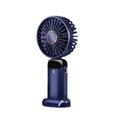 Imagem de Mini Ventilador, Ventilador Usb de Mesa 5 Modos de Ventilador PortáTil Pequeno DobráVel Digital de EscritóRio Presente Elegante e Atraente(azul)