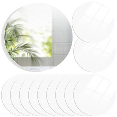 Imagem de Conjunto de 12 espelhos redondos para centros de mesa, vidro sem moldura de 30 x 30 cm com design de girassol