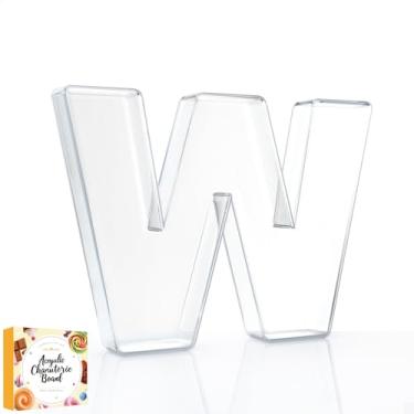 Imagem de Bandeja preenchível com letras de charcutaria acrílica de 25,4 cm, pratos de servir reutilizáveis em formato de número do alfabeto para tábua de charcutaria, frutas, doces, bolos, decoração de festa