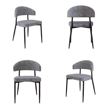 Imagem de 4 Unidades Cadeira Bless Fixa C/4 Pés 53 X 55 X 78cm. Lautrec Cinza Lautrec Cinza