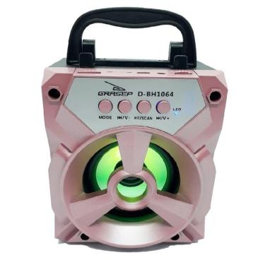 Imagem de Caixa Som Portátil Bluetooth Mp3 Pen Drive Radio Fm Auxiliar 8w Aero Rose