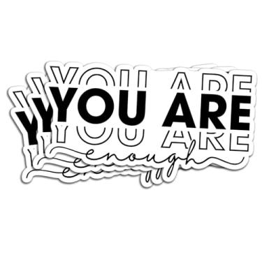 Imagem de Adesivo You are Enough com frase motivacional positiva, decalque de vinil à prova d'água inspirador para livros, laptops, telefone, garrafas de água, copo Kindle, 7,6 cm
