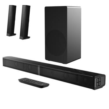 Imagem de LARKSOUND Barra de som de 4,1 canais para Smart TV com subwoofer, barra de som destacável 2 em 1 para TV, Bluetooth 5.3/HDMI ARC/conexões ópticas/auxiliares