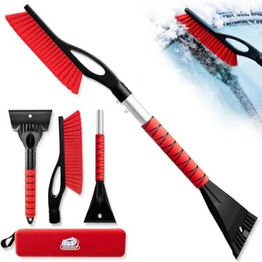 Imagem de DIYSELF Raspadores de gelo de 68,5 cm para para-brisa de carro, escova de neve removível e raspador de para-brisa com aderência ergonômica de espuma, raspador de gelo para carro, bolsa de