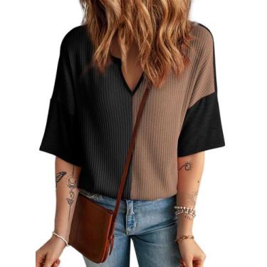 Imagem de Blusa Dokotoo Fashion 2025  preta em malha waffle