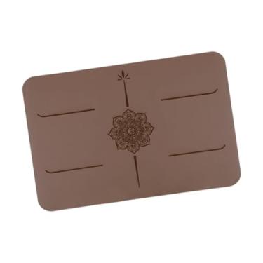 Imagem de menolana Tapete de ioga pequeno antiderrapante com apoio para os joelhos, ideal para exercícios de fortalecimento muscular, flexões de joelho e pilates, CafÉ