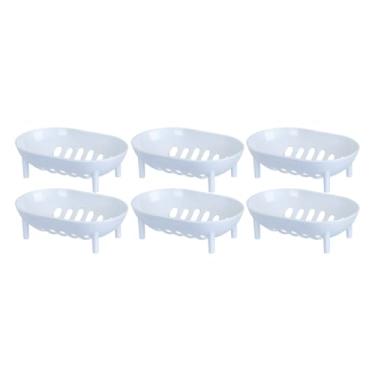 Imagem de Saboneteira Porta Sabonete De Plástico De Plastico Vazada Portátil (Branco | Kit 6)