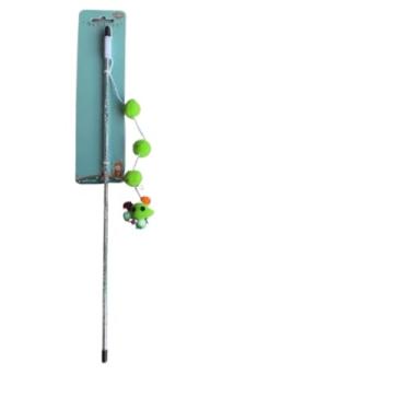 Imagem de Brinquedos Para Gatos - Kit Varinha Interativa Com Madeira, Sisal, PelúCia E Pena - Brinquedo Gato E AcessóRios Para Gatos(2,Verde)