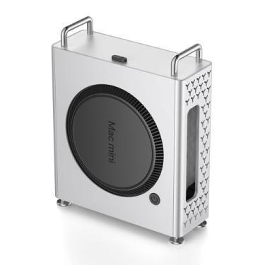 Imagem de Yottamaster Capa para Mac mini M4/M4 Pro, acessórios para Mac mini M4 Pro, material de liga de alumínio, dissipação de calor otimizada, suporte portátil antiarranhões à prova de choque