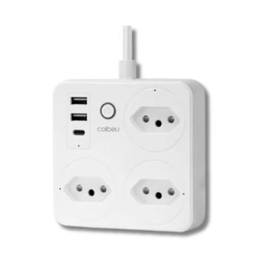 Imagem de Extensões Inteligente Wifi Tuya 3 Tomadas 2usb 1pd (Bivolt) (Branco)