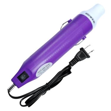 Imagem de Pistola de calor para artesanato, mini pistola de ar quente para artesanato DIY, pistola de aquecimento, ferramenta de pistola de calor portátil para gravação em relevo e tinta de secagem (roxa)