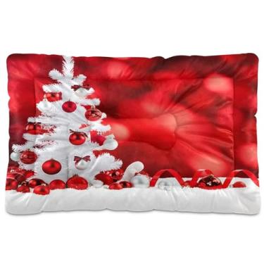 Imagem de SEHANY Cama de árvore de Natal para cães e gatos com fundo antiderrapante, caixa de canil, colchão macio para animais de estimação, lavável para cães pequenos, médios e grandes, gatos, 91 x 61 cm