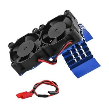 Imagem de KiBcsLic Ventilador de resfriamento para motor de carro RC, peça portátil de alto desempenho, acessório para carro RC, dissipador de calor de liga de alumínio, Azul