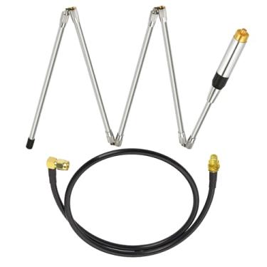 Imagem de Bingfu Antena de rádio móvel VHF UHF Ham 136-174MHz 400-470MHz com cabo de realocação de extensão SMA para Baofeng BF-F8HP UV-5R UV-82 BF-888S GT-3 Ham Walkie Talkie de rádio bidirecional