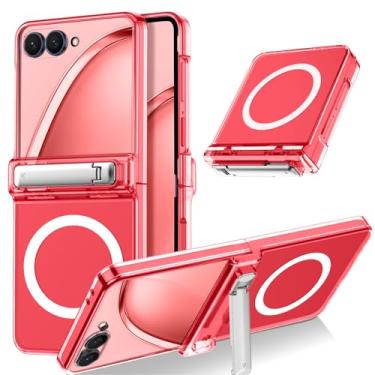 Imagem de Casetego Capa magnética para Galaxy Z Flip 7, [compatível com MagSafe] [Protetor de tela embutido] [Suporte] [Proteção de dobradiça] Capa feminina fina à prova de choque para Samsung Galaxy Z Flip 7