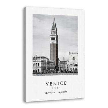 Imagem de Pôster de cidade preto e branco - impressão de viagem Roma Las Vegas Veneza Paris Sydney Amsterdã Amalfi Sanfrancisco Pintura em tela impressões de paisagem da cidade do mundo imagens de parede pôster