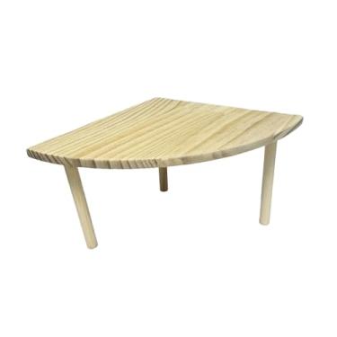 Imagem de Baoblaze Plataforma de madeira para hamster com escada, brinquedo decorativo para escalada, acessório para gaiola de degus e ratos, Mesa em Forma de Leque