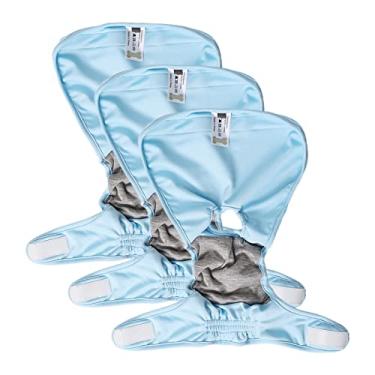 Imagem de Fraldas para cães fêmeas laváveis e reutilizáveis Envolvimentos respiráveis com absorção de água Sem vazamentos Fácil usar Pacote 3 unidades