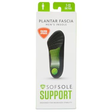 Imagem de Sof Sole Palmilha masculina Plantar Fascia Support 3/4 de comprimento, Preto, 7-13