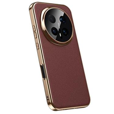 Imagem de LYJSMGZ Capa magnética para Huawei Honor Magic 8 Pro/Magic 8, capa galvanizada de couro genuíno, tudo incluído, à prova de choque, fina, fosca, vermelha, Majic 8 Pro